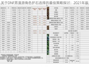 关于DNF男漫游角色护石选择的最佳策略探讨：2021年版