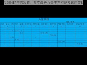 我叫MT2宝石攻略：深度解析力量宝石搭配及运用策略