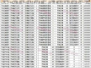 天下HD装备升级材料详解：所需素材及获取途径一览