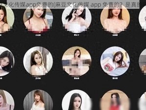 麻豆文化传媒app免费的(麻豆文化传媒 app 免费的？是真的吗？)