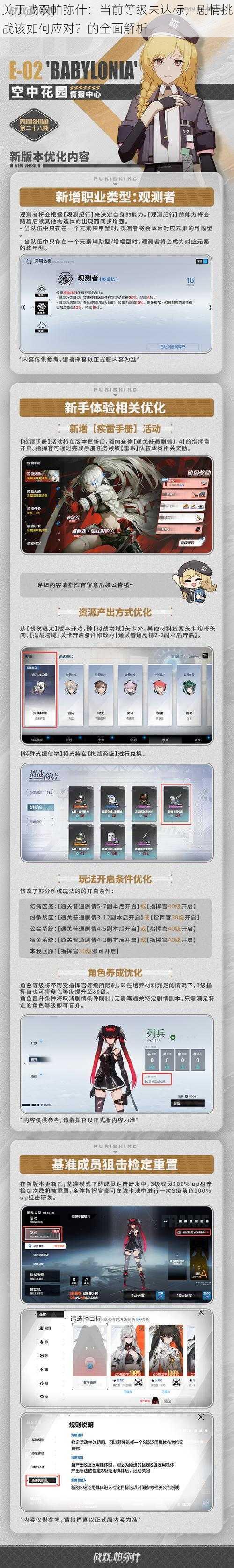 关于战双帕弥什：当前等级未达标，剧情挑战该如何应对？的全面解析