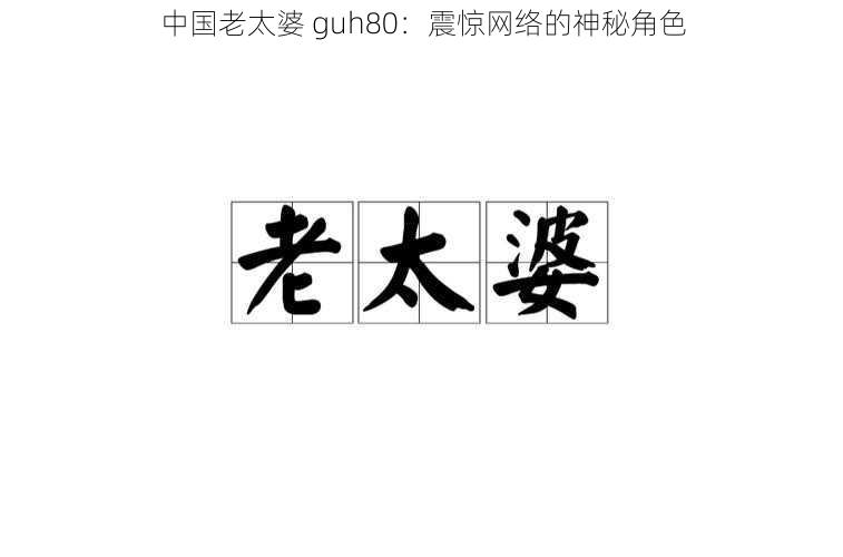 中国老太婆 guh80：震惊网络的神秘角色