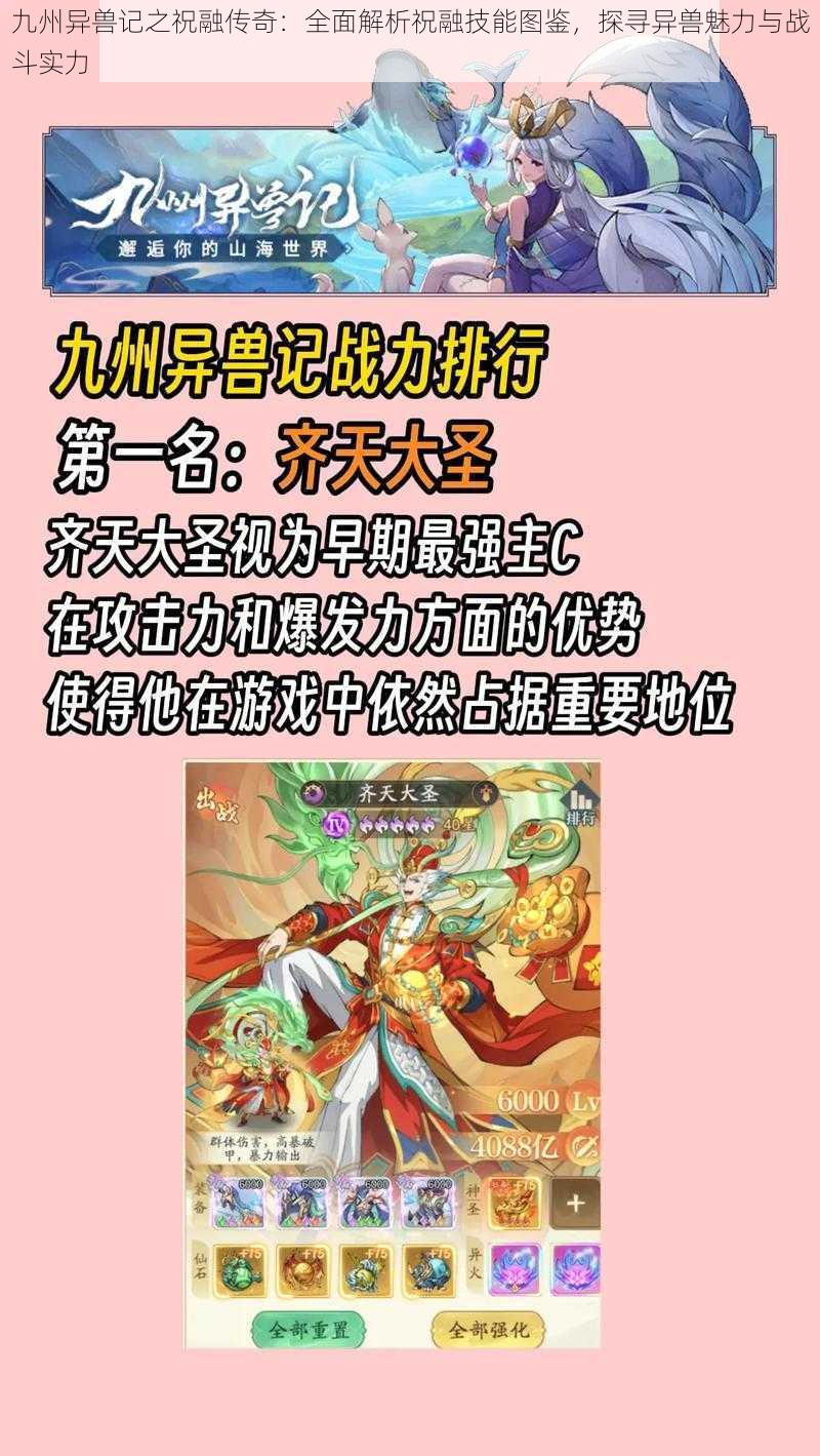 九州异兽记之祝融传奇：全面解析祝融技能图鉴，探寻异兽魅力与战斗实力