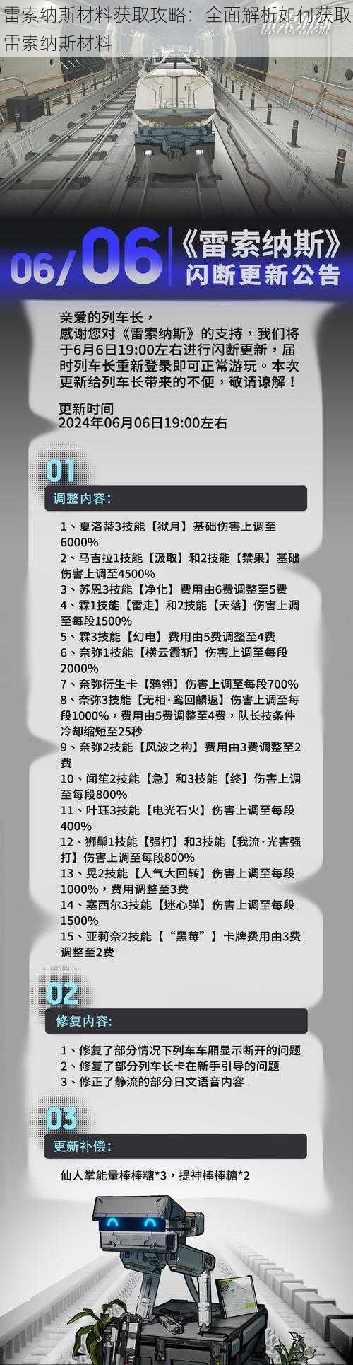 雷索纳斯材料获取攻略：全面解析如何获取雷索纳斯材料