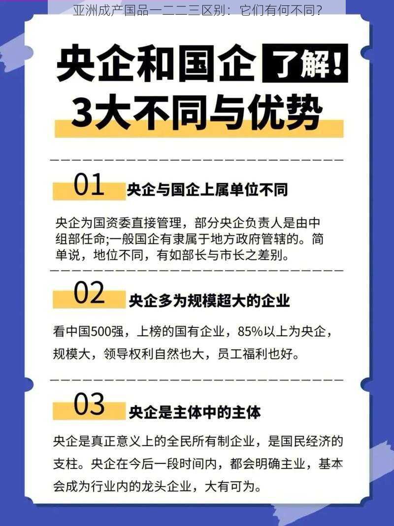 亚洲成产国品一二二三区别：它们有何不同？