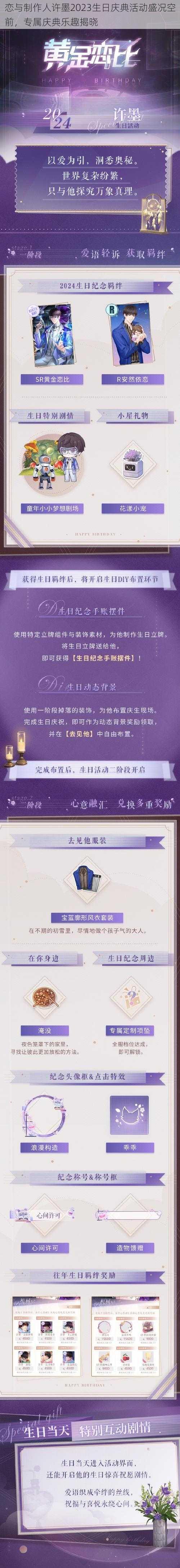 恋与制作人许墨2023生日庆典活动盛况空前，专属庆典乐趣揭晓