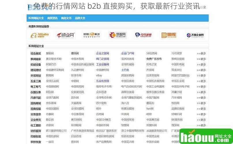 免费的行情网站 b2b 直接购买，获取最新行业资讯