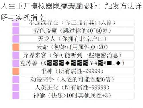 人生重开模拟器隐藏天赋揭秘：触发方法详解与实战指南