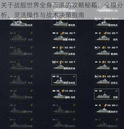 关于战舰世界全身而退的攻略秘籍：全维分析、灵活操作与战术决策指南