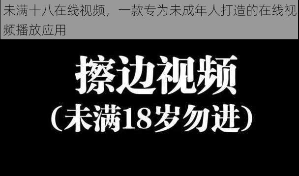 未满十八在线视频，一款专为未成年人打造的在线视频播放应用