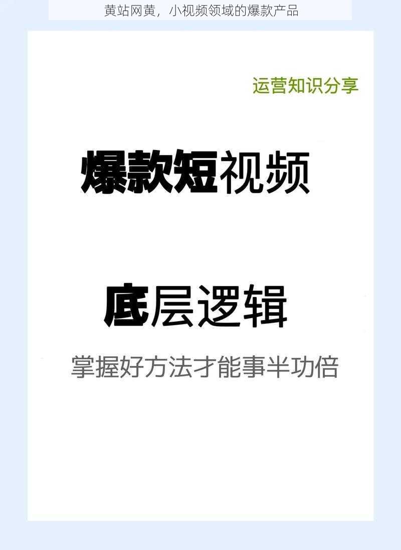 黄站网黄，小视频领域的爆款产品