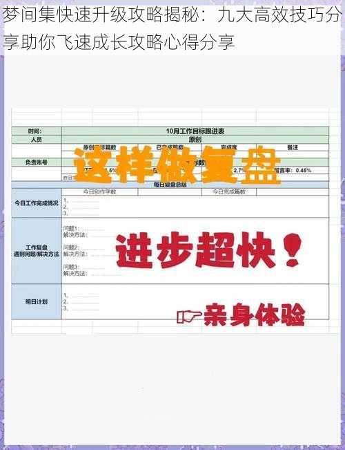 梦间集快速升级攻略揭秘：九大高效技巧分享助你飞速成长攻略心得分享