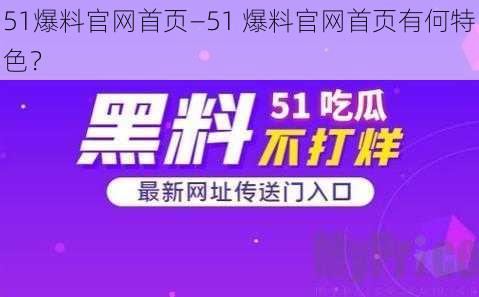 51爆料官网首页—51 爆料官网首页有何特色？