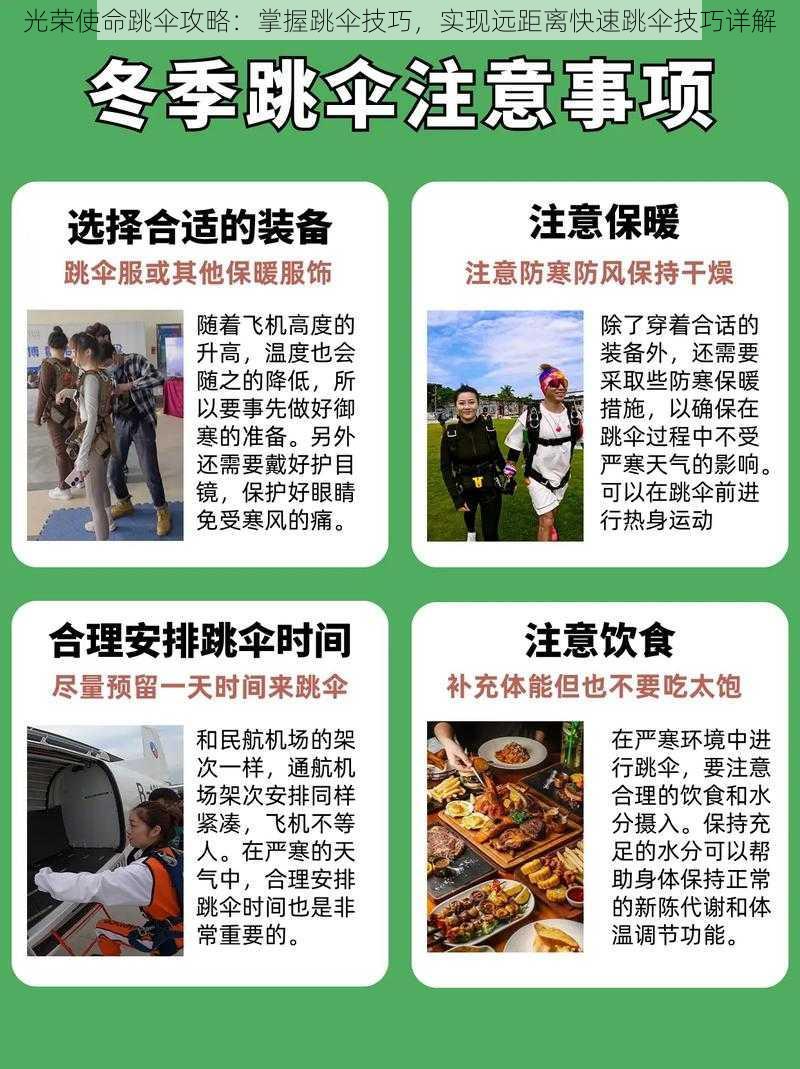 光荣使命跳伞攻略：掌握跳伞技巧，实现远距离快速跳伞技巧详解