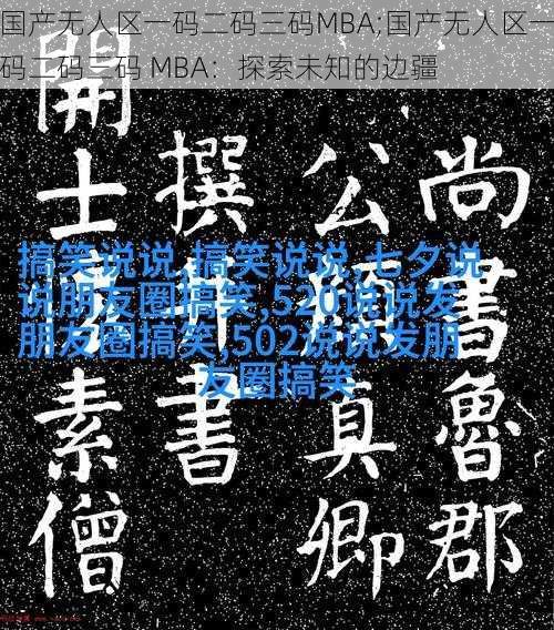 国产无人区一码二码三码MBA;国产无人区一码二码三码 MBA：探索未知的边疆