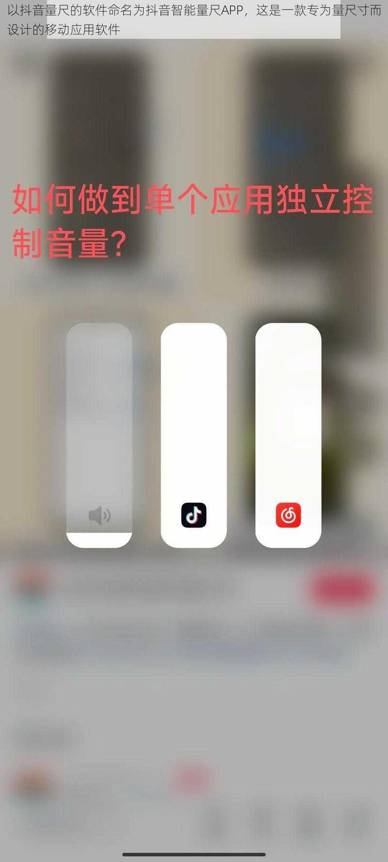 以抖音量尺的软件命名为抖音智能量尺APP，这是一款专为量尺寸而设计的移动应用软件