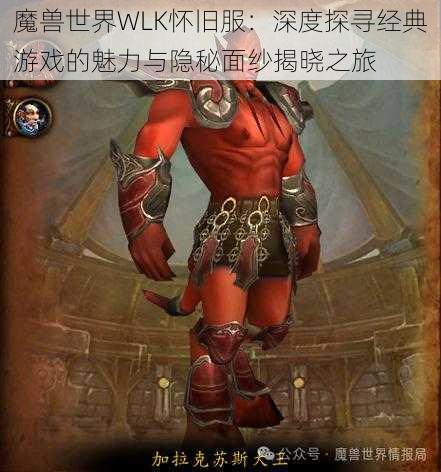 魔兽世界WLK怀旧服：深度探寻经典游戏的魅力与隐秘面纱揭晓之旅