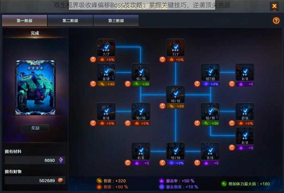 双生视界吸收峰偏移Boss战攻略：掌握关键技巧，逆袭顶尖挑战