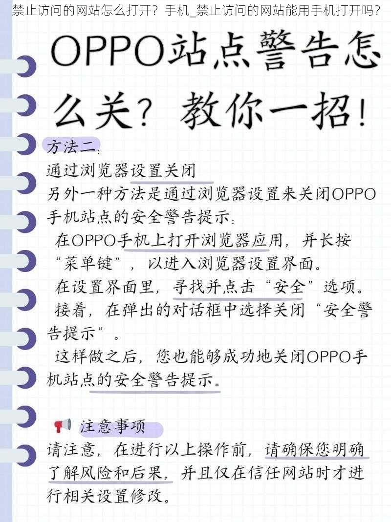 禁止访问的网站怎么打开？手机_禁止访问的网站能用手机打开吗？