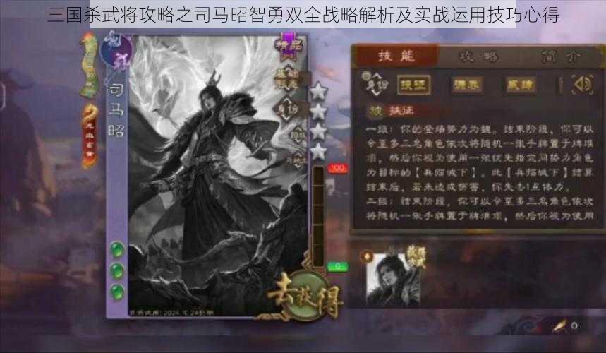 三国杀武将攻略之司马昭智勇双全战略解析及实战运用技巧心得