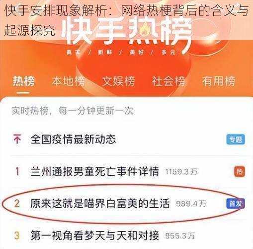 快手安排现象解析：网络热梗背后的含义与起源探究