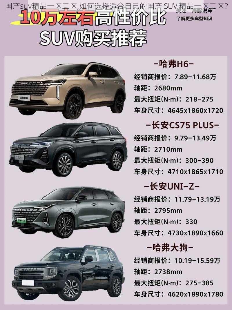 国产suv精品一区二区,如何选择适合自己的国产 SUV 精品一区二区？