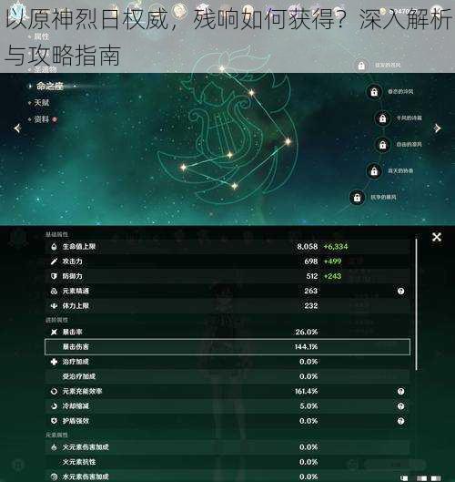 以原神烈日权威，残响如何获得？深入解析与攻略指南