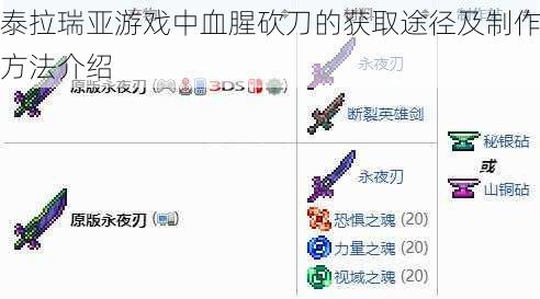 泰拉瑞亚游戏中血腥砍刀的获取途径及制作方法介绍