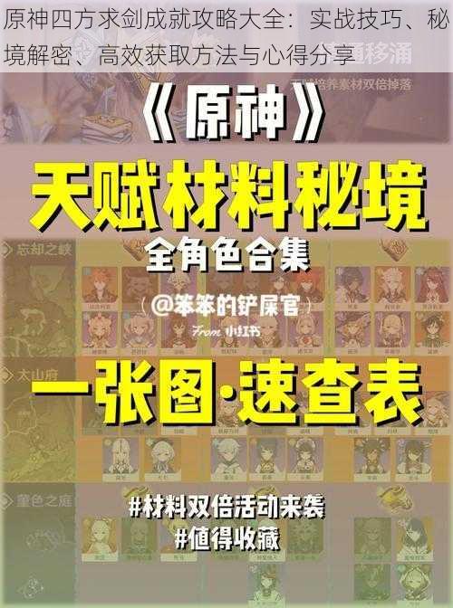 原神四方求剑成就攻略大全：实战技巧、秘境解密、高效获取方法与心得分享